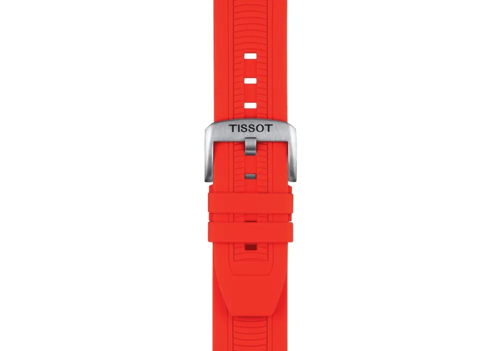 Tissot Men's Swiss Chronograph T-Sport T-Race Red Silicone Strap Watch 47.6mm