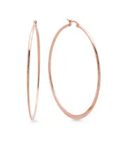 Steeltime 18K Rose Gold Plated Stainless Steel Hoop Earrings