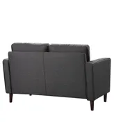 Lillith Modern Loveseat With Upholstered Fabric and Wooden Frame