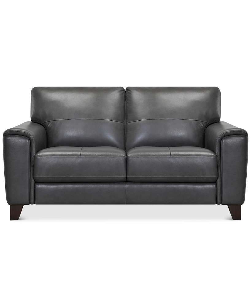Brayna 65" Classic Leather Loveseat, Created for Macy's