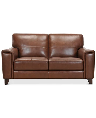 Brayna 65" Classic Leather Loveseat, Created for Macy's