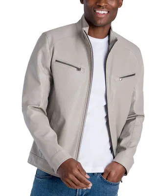 Michael Kors Men's Perforated Faux Leather Hipster Jacket, Created for Macy's