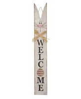 Glitzhome Wooden Easter Welcome Porch Sign with Bunny Ears