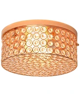 Elegant Designs Elipse Crystal 2 Light Round Ceiling Flush Mount