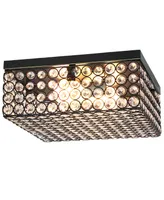 Elegant Designs Elipse Crystal 2 Light Square Ceiling Flush Mount