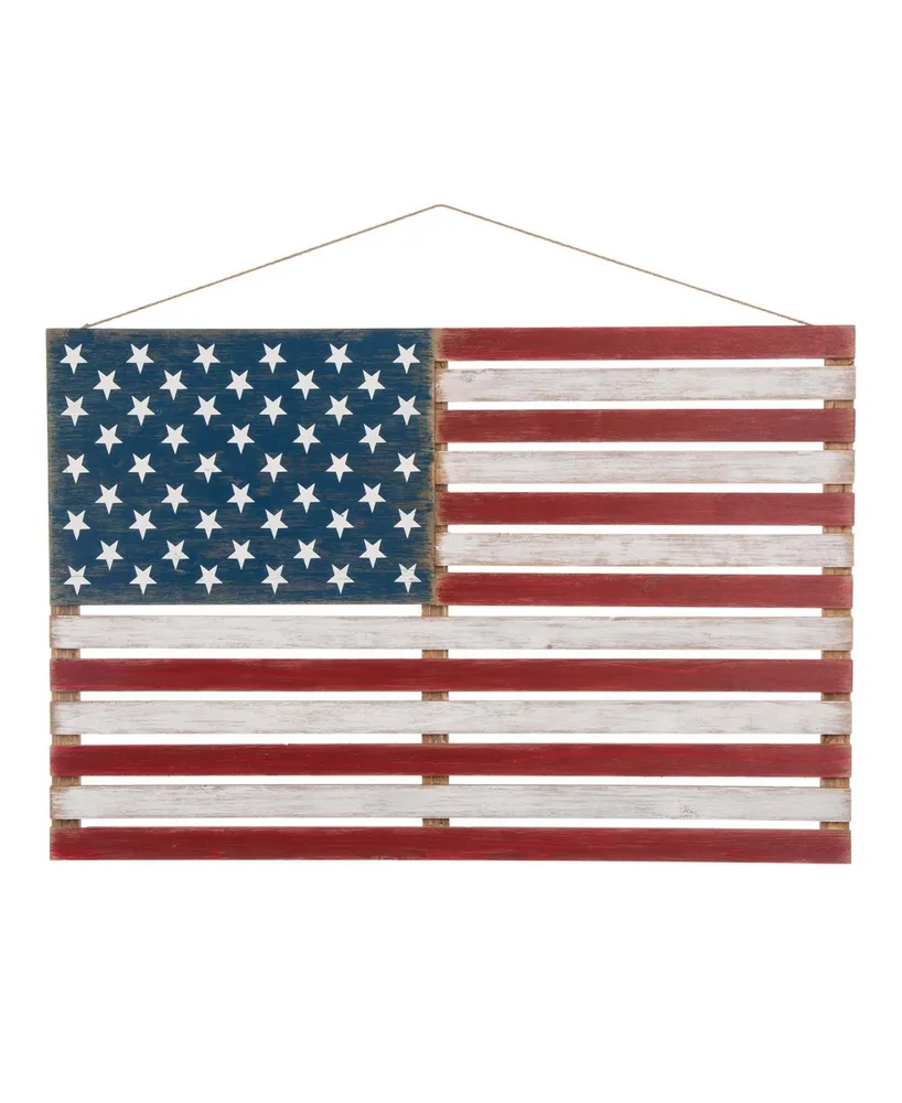 Glitzhome 41.93"L Wooden Patriotic National Flag Wall Decor