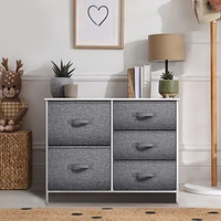 Sorbus Dresser with 5 Drawers - Storage Chest Organizer Steel Frame, Wood Top, Handles