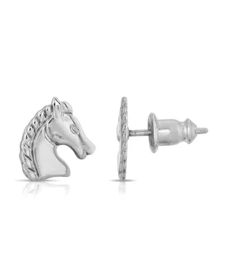 2028 Silver-Tone Horse Stud Earrings