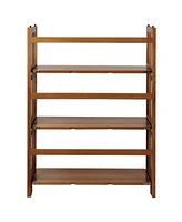 Yu Shan 3-Shelf Folding Stackable 27.5" Wide Bookcase