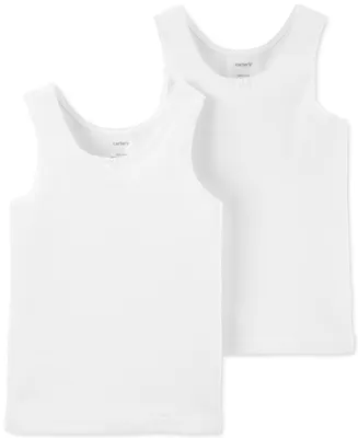 Carter's Little and Big Girls Cotton Tank Tops, Pack of 2