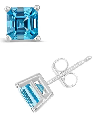 Swiss Blue Topaz (-3/ ct. t.w.) Stud Earrings in Sterling Silver