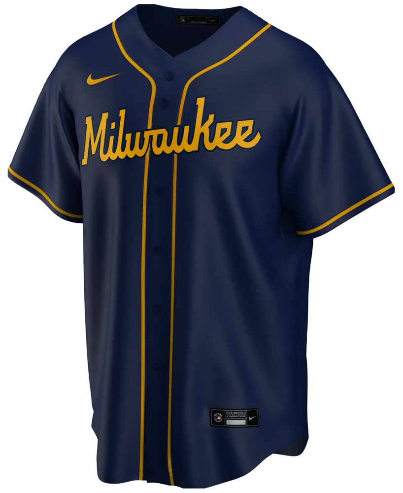 Men’s Milwaukee Brewers White Replica 2020 Alternate Custom Jersey