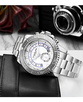 Stuhrling Men's Silver Tone Stainless Steel Bracelet Watch 42mm