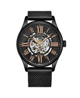 Stuhrling Men's Black Stainless Steel Bracelet Watch 42mm