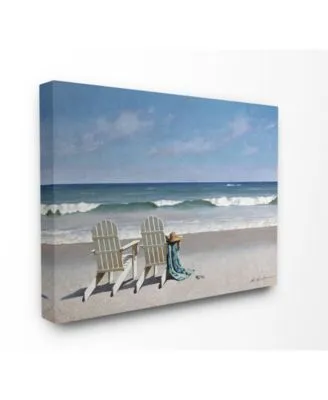 Stupell Industries Two White Adirondack Chairs On The Beach Canvas Wall Art Collection