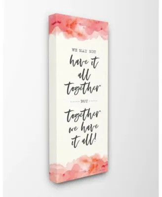 Stupell Industries Together We Have It All Peach Coral Watercolor Typography Canvas Wall Art Collection