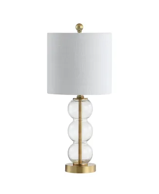 February 21" Glass, Led Table Lamp - Clear, Brass Gold