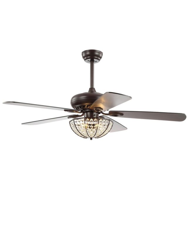 Joanna 52" 3-Light Bronze Crystal Led Ceiling Fan with Remote