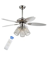 Kris 42" 3-Light Crystal Led Ceiling Fan with Remote