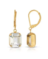 2028 Gold-Tone Octagon Drop Earrings Made with Crystals