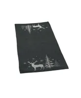 Manor Luxe Deer In Snowing Forest Double Layer Christmas Table Runner