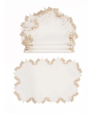 Manor Luxe Anais Elegant Lace Embroidered Cutwork Placemats - Set of 4