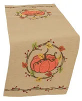 Rustic Pumpkin Wreath Fall Table Runner