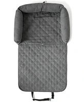 Co-Pilot Quilted Bolster Car Seat for Pet, Travel Dog Bed for Back Seat, Detachable and Comfortable