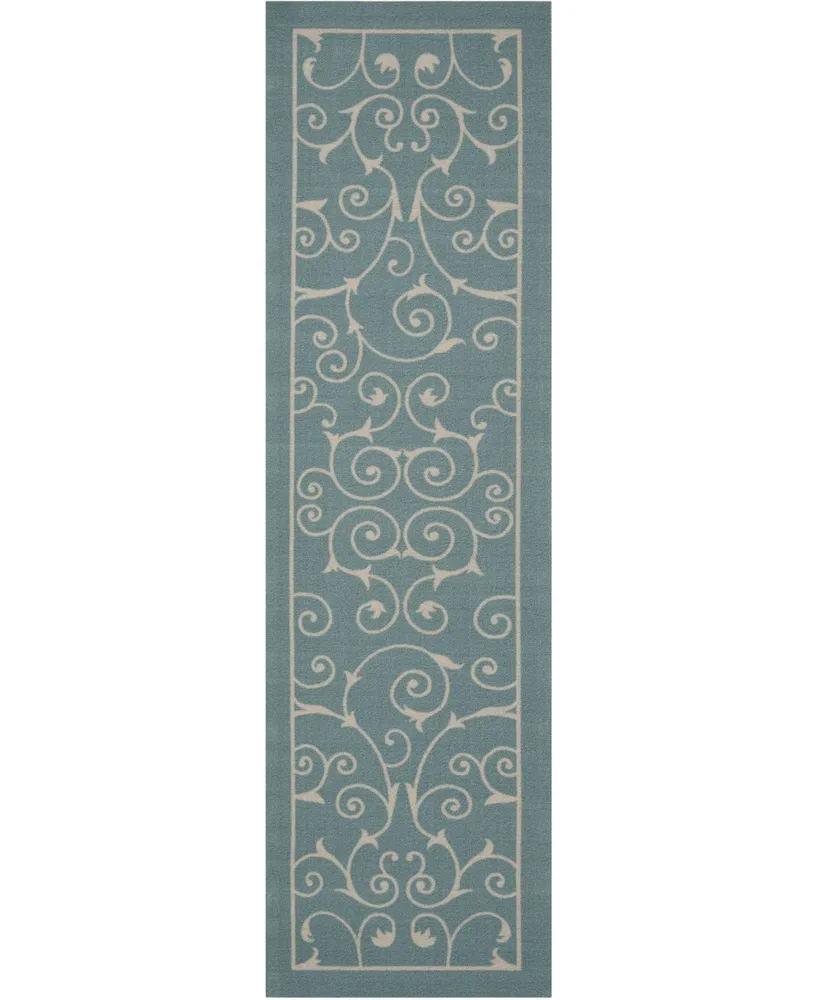 Long Street Looms Backyard BAC019 Mist 2'3" x 8' Runner Rug