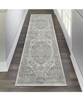 Long Street Looms Peace PEA05 Ivory 2'3" x 7'3" Runner Rug