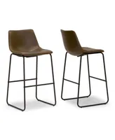 Glamour Home Set of 2 Adan Iron Frame Bar Stool