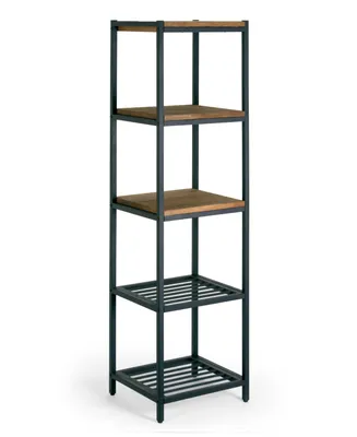 Glamour Home Ailis 57" Pine Wood Metal Frame Etagere Bookcase Shelf Media Center