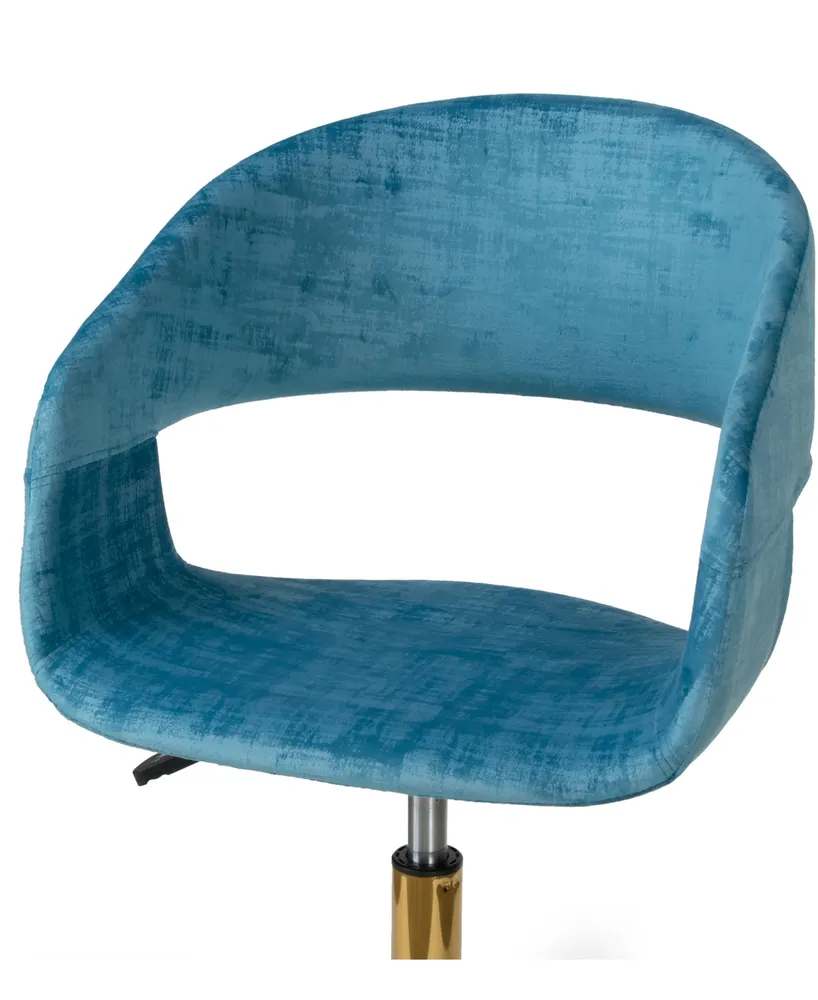 Glamour Home Amani Velvet Office Chair with Metal Base