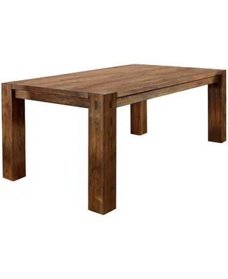 Furniture of America Yukaiah Solid Wood Rectangular Dining Table