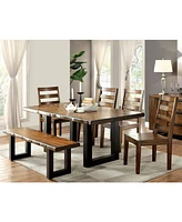 Furniture of America Lake Shasta Solid Wood Rectangular Dining Table