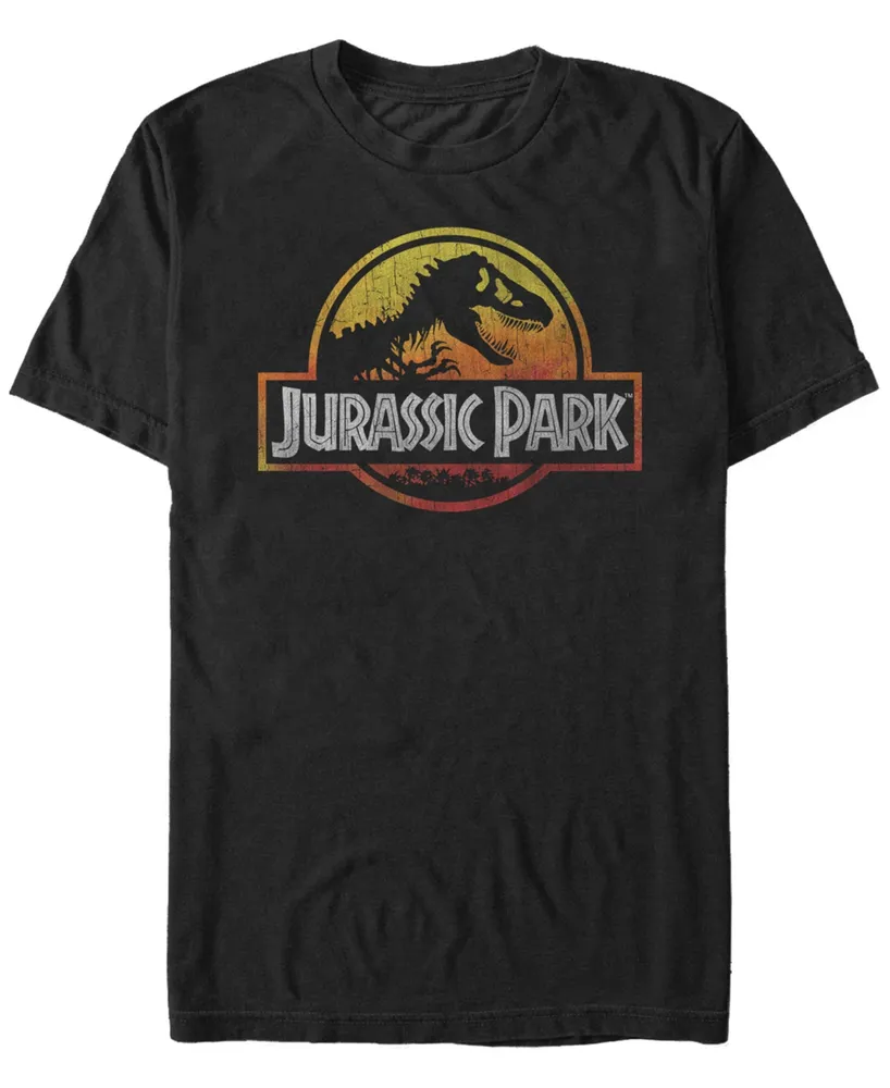 Fifth Sun Jurassic Park Men's Fiery Gradient Logo Short Sleeve T-Shirt