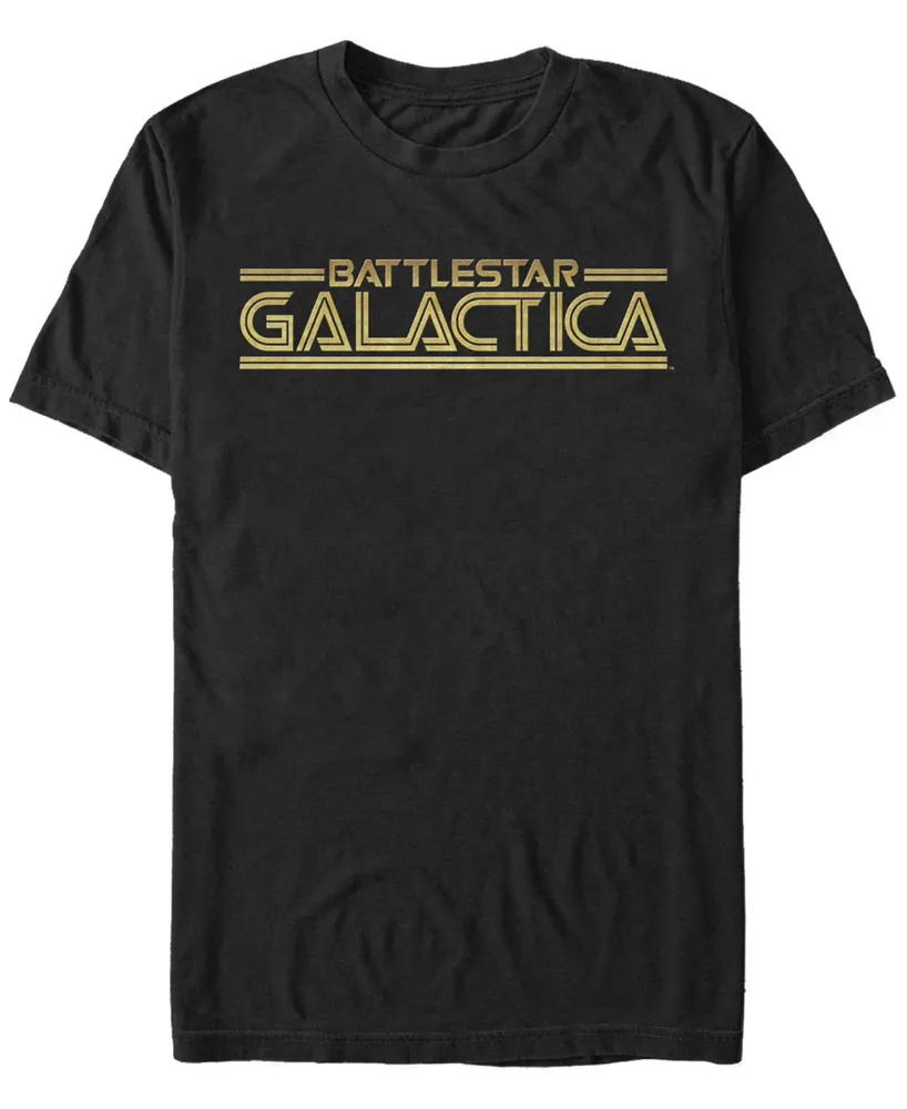 Fifth Sun Battlestar Galactica Men's Retro Gold Logo Short Sleeve T-Shirt