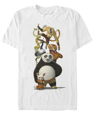 Fifth Sun Kung Fu Panda Men's Po and Friends Short Sleeve T-Shirt