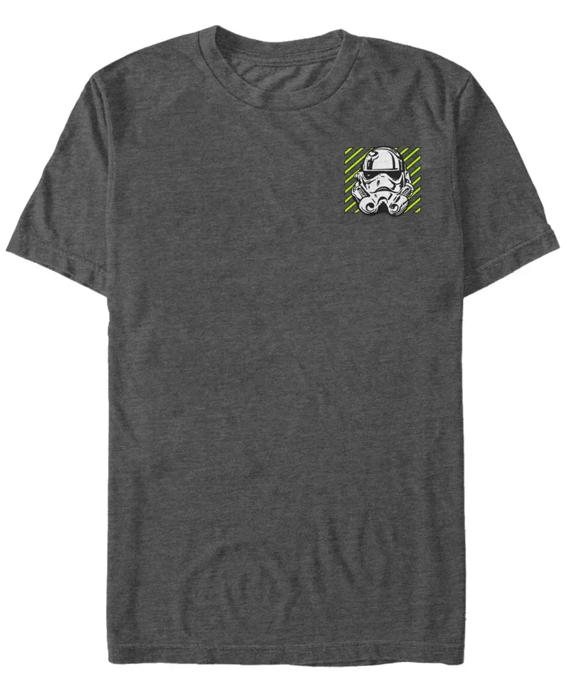 Fifth Sun Star Wars Men's Neon Striped Stormtrooper Helmet Short Sleeve T-Shirt