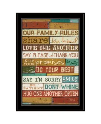 Trendy Decor 4u Our Family Rules By Marla Rae Ready To Hang Framed Print Collection
