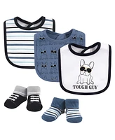 Hudson Baby Baby Boys Tough Guy Bib and Sock Set, Pack of 5