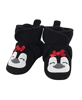 Hudson Baby Girls Cozy Fleece Booties Penguin