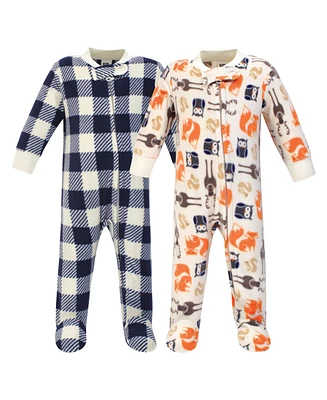 Hudson Baby Girls and Boys Forest Fleece Sleep Play