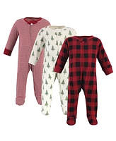 Touched by Nature Baby Boys Organic Cotton Zipper Sleep and Play 3pk