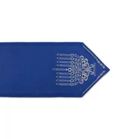 Design Imports Menorah Embroidered Table Runner