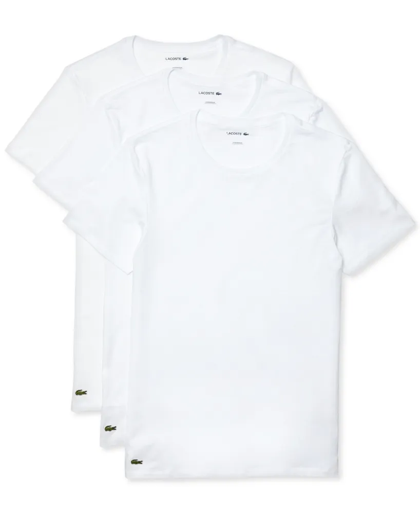 Lacoste Men's Crew Neck Slim Fit Undershirt Set, 3-Pack