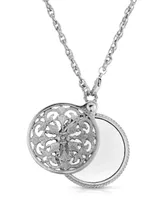 2028 Monastery Mirror Pendant Necklace - Silver