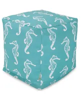 Majestic Home Goods Sea Horse Ottoman Pouf Cube 17" x