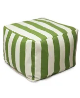 Majestic Home Goods Vertical Stripe Ottoman Square Pouf 27" x 17"