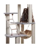 Armarkat Real Wood Cat Climber Play House, Lounge Basket - Silver